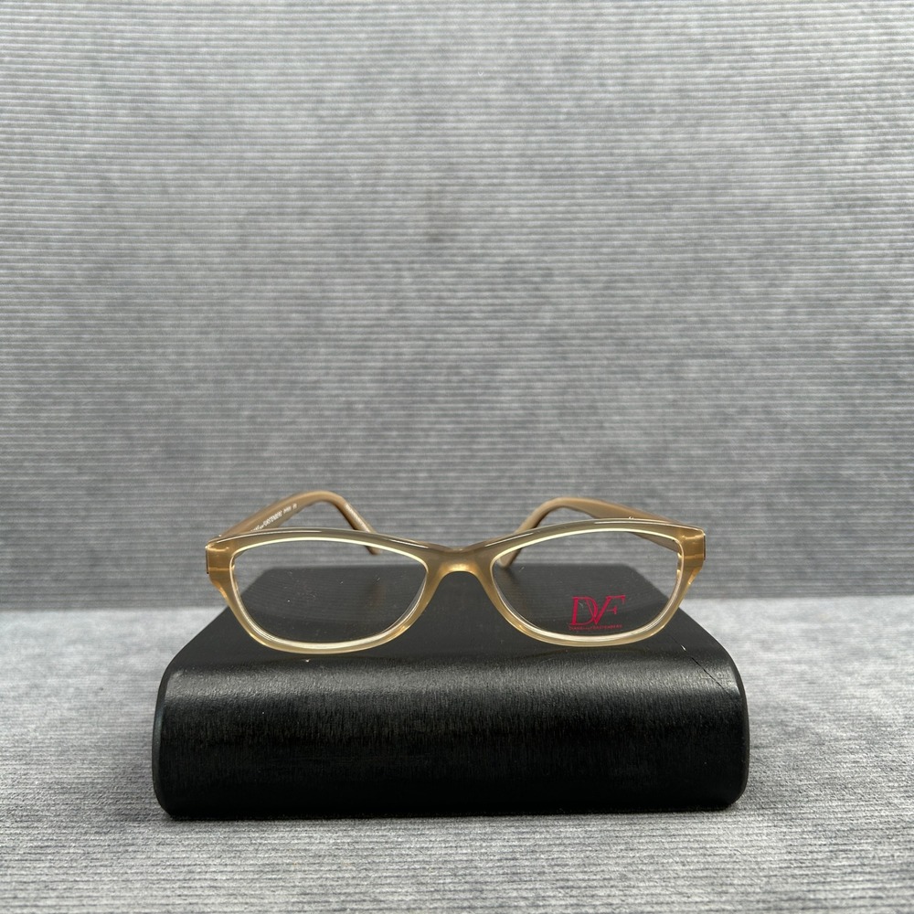 Diane von Furstenberg DVF5055 Tan Cat Eye Y2k Eyeglasses Frames 51-16-135